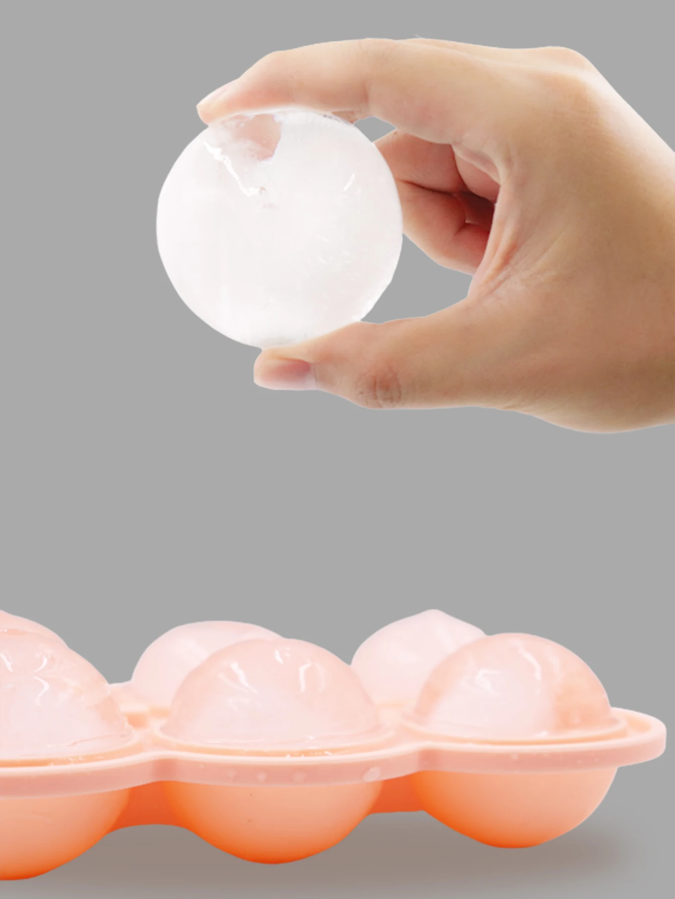 Non Stick Bpa Free 6 Cavities Silicone Ice Ball Mold with Lid