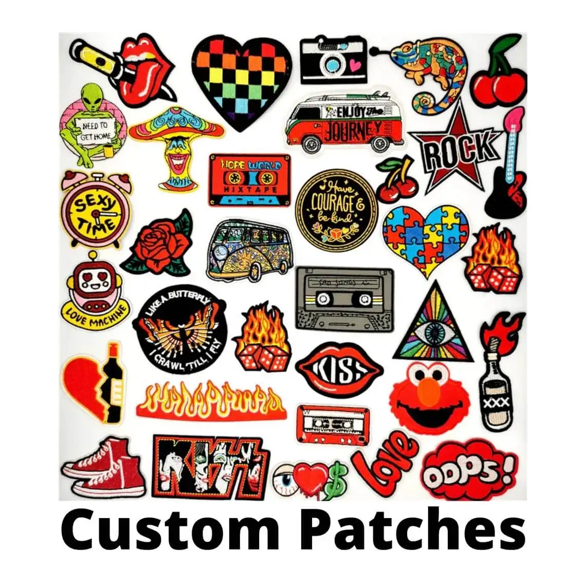 Wholesale custom high quality custom logo patterns letters patches wonderful funny patches design logo promotion gift patches