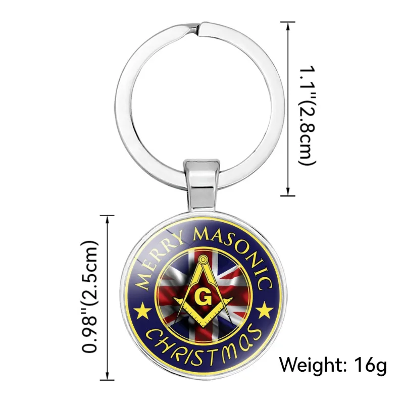 Mysterious Freemasonry Emblem Time Gemstone Alloy Keychain 12 styles masonic theme keyring