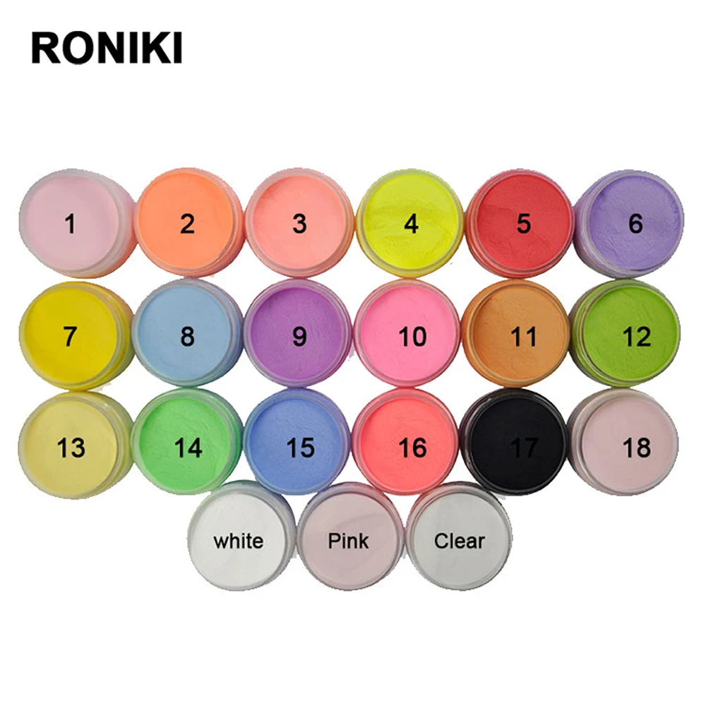 RONIKI получить бесплатный образец популярного цвета ногтей Dip акриловый порошок