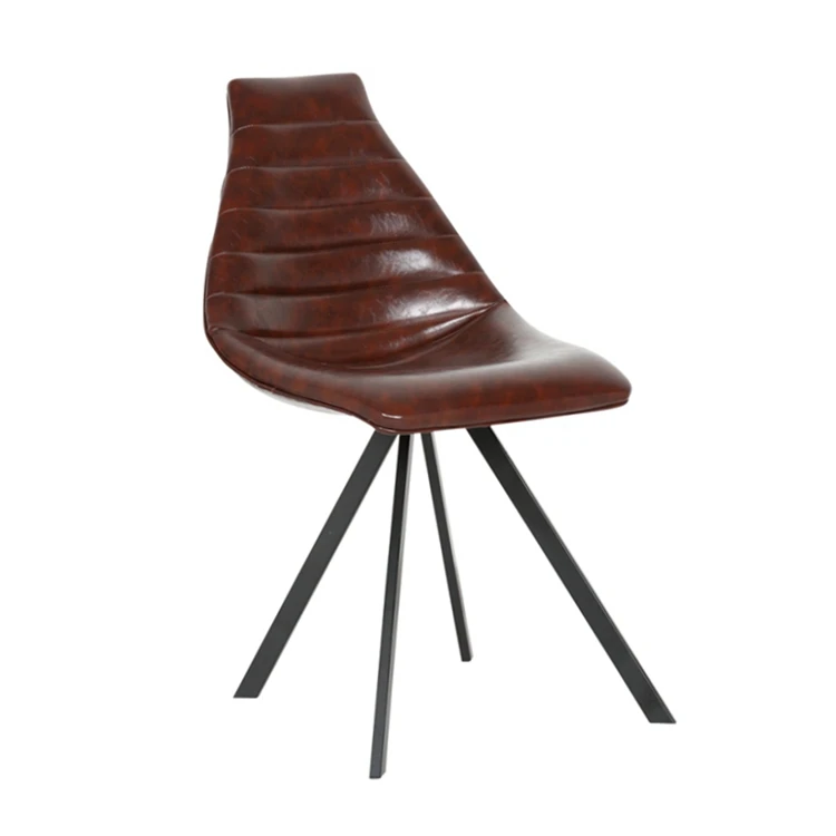 
Wholesale high quality faux leather industrial vintage restaurant metal dining chair 