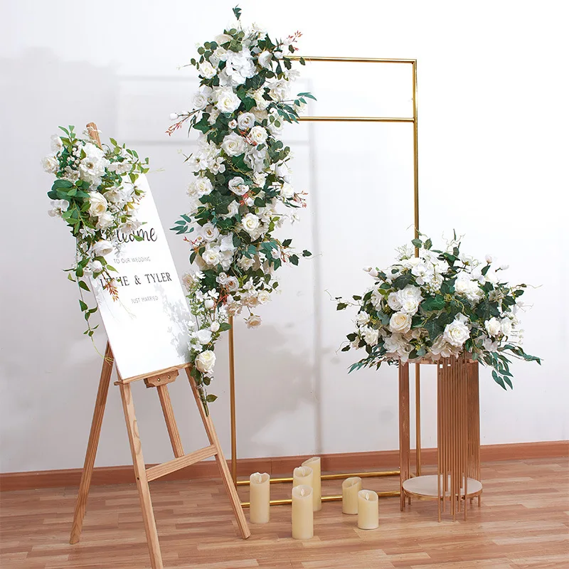 European Style New Iron Arch Flower Column Decoration Wedding Dining Table Geometric Shelf Layout Flower Balls