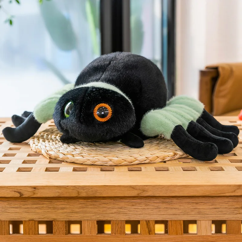 Creative Halloween toys black small spider doll Lucas real spider plush toys wholesale