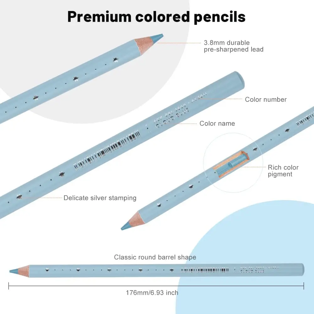 Arrtx 72 Colored Pencils Set High Quality Soft Core Color Pencils Art Supplies for Coloring and Drawing
