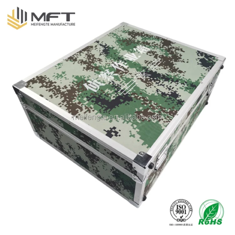 Camouflage Flight Case with Reinforcement Angle and Wall Material for Repair Set Items Aluminum Alloy