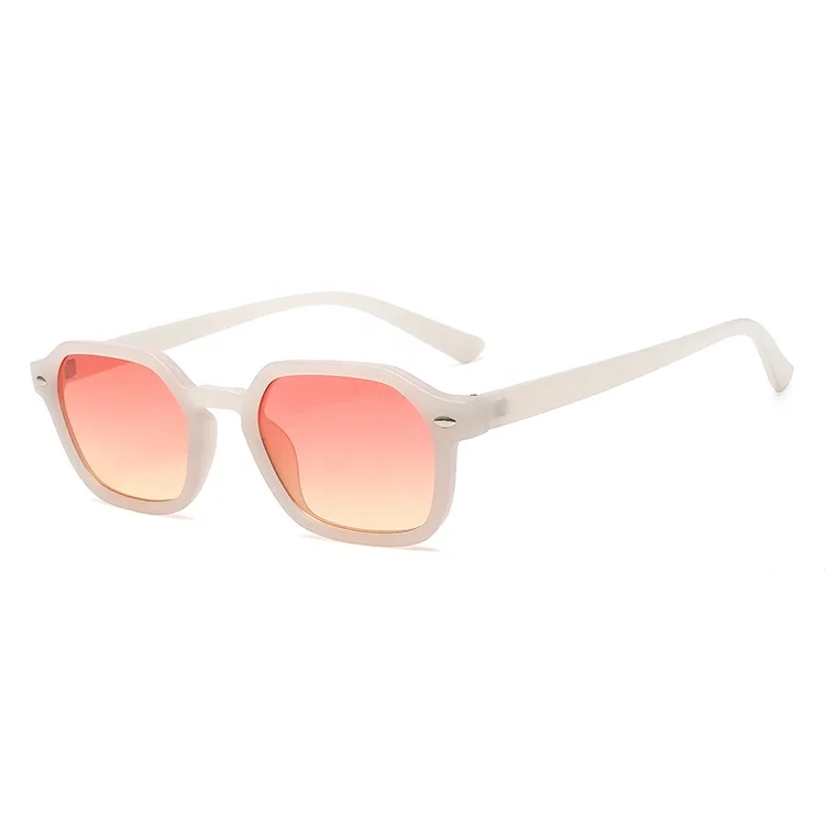 2023 Lentes De Sol Sun Glasses Pink Beach Polarized Sunglasses for Gift Small Frame Square Irregular Shape Custom Sunglasses PC