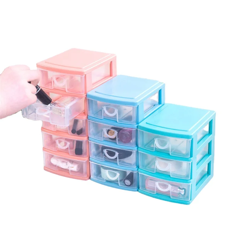 Fashion Design Multi Layers Grids Drawers Style Plastic Fashion Desktop Storage Box