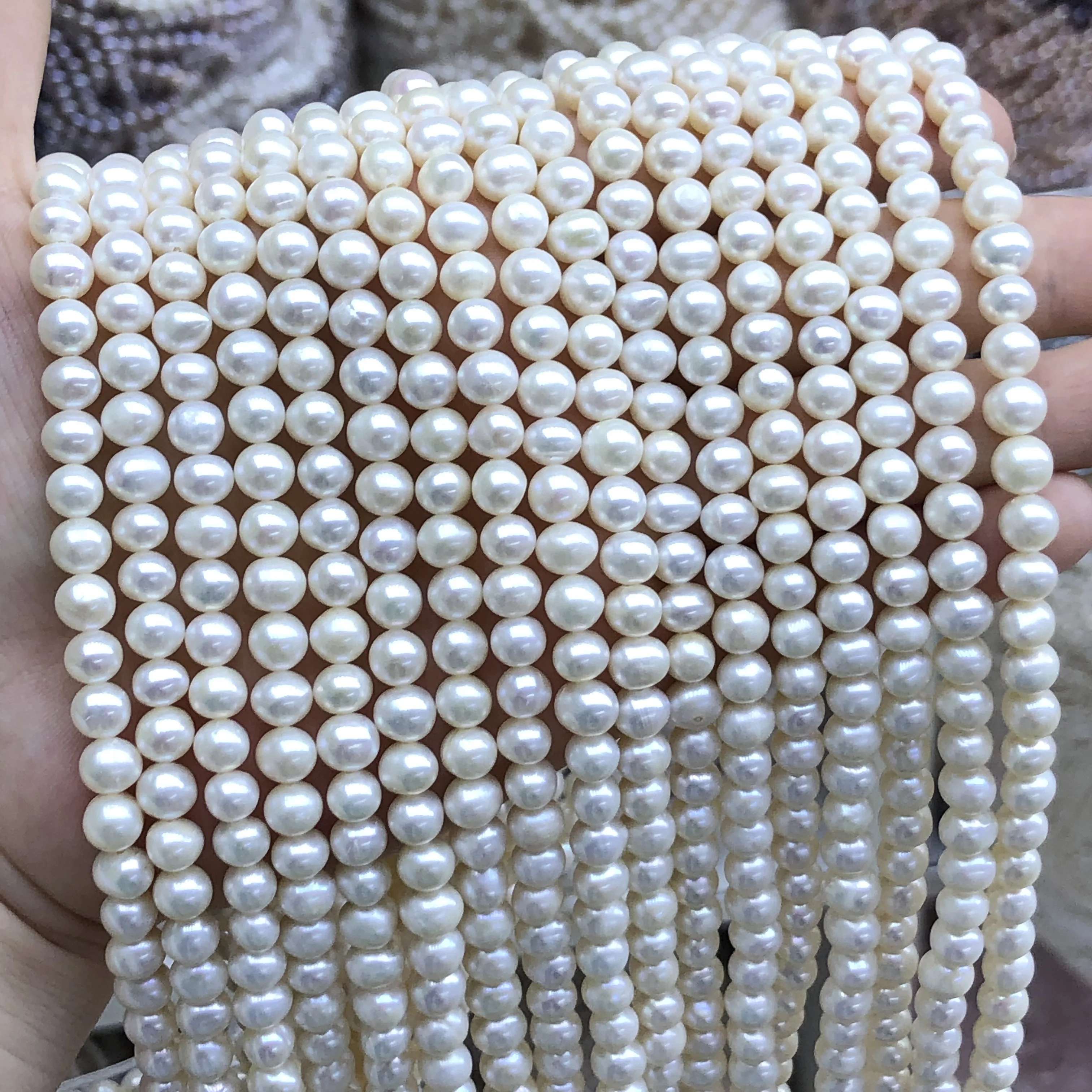 New Goods 6-7mm Flawless Near Round Natural Fresh Water Pearl Naked Pearl Semi-finished Diy Jewelry Accessories Wholesale