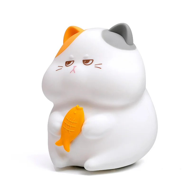 Creative Greedy Cat Night Light Bedroom USB Charging Sleeping Light Timed Colorful Atmosphere Bedside Light