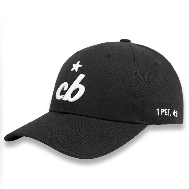 Qianzun High Quality Classic black Hats Men cotton 6 panel 3d embroidery logo custom Baseball Cap