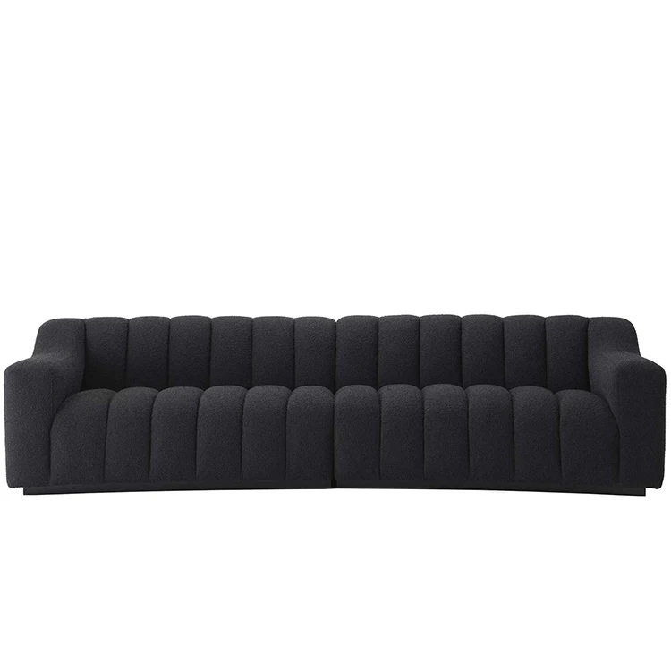 black sofa design furniture terry cloth curved sofa