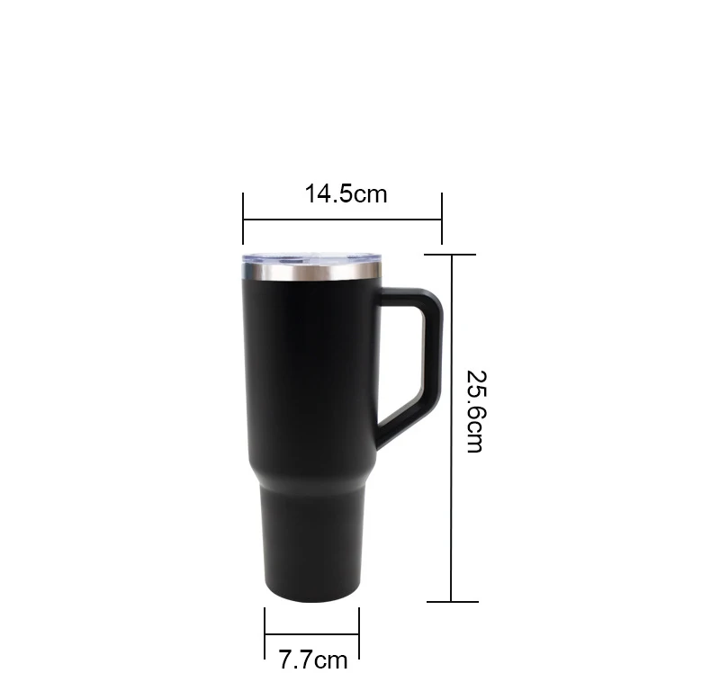 40 oz  Reusable Double Wall Vacuum Insulated Stainless Steel Travel Coffee Mug Tumblers with Handle and lid
