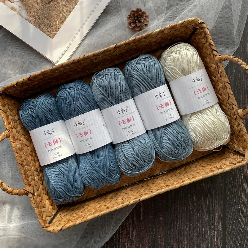 Source manufacturer  linen fiber blended  knitting DIY material  thread