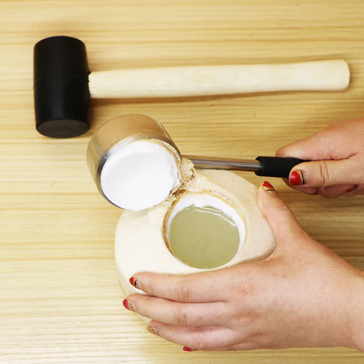 Fruit  vegetable tools Food Grade And Durable kitchen gadgets Coconut Opener Set Solid coconut opener with hammer mallet