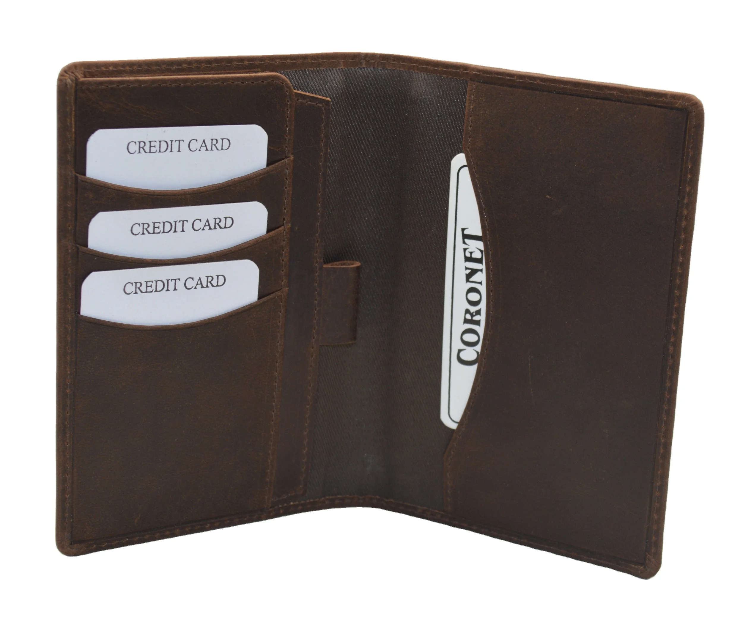 Travel Passport Cover Bifold Wallet Genuine Leather Passport Holder Vintage Custom Logo RFID Blocking Real Leather Brown 500pcs