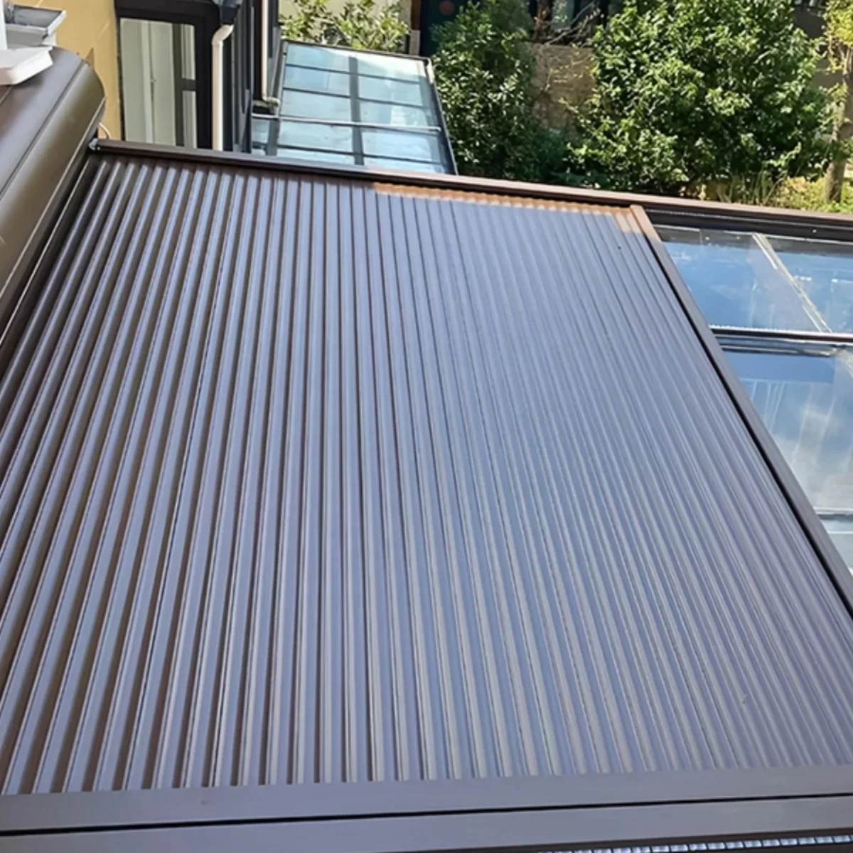 waterproof automatic aluminium rolling shutters roof systems exterior retractable glass cover