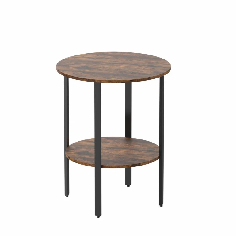 WIREKING Small Furniture 2 Tier Round Side Table Metal Luxury End Table Niaghtstand Coffee Table for Living Room Bedroom