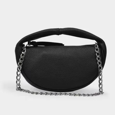 YIMYIK 2022 New Fashion Plain Handbag Litchi Pattern Designer Shoulder Bag with Chain