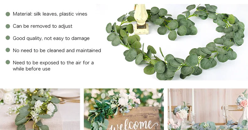 Amazon artificial eucalyptus wreath wire Eucalyptus leaf vine handmade wreath greening wedding background arch wall decoration