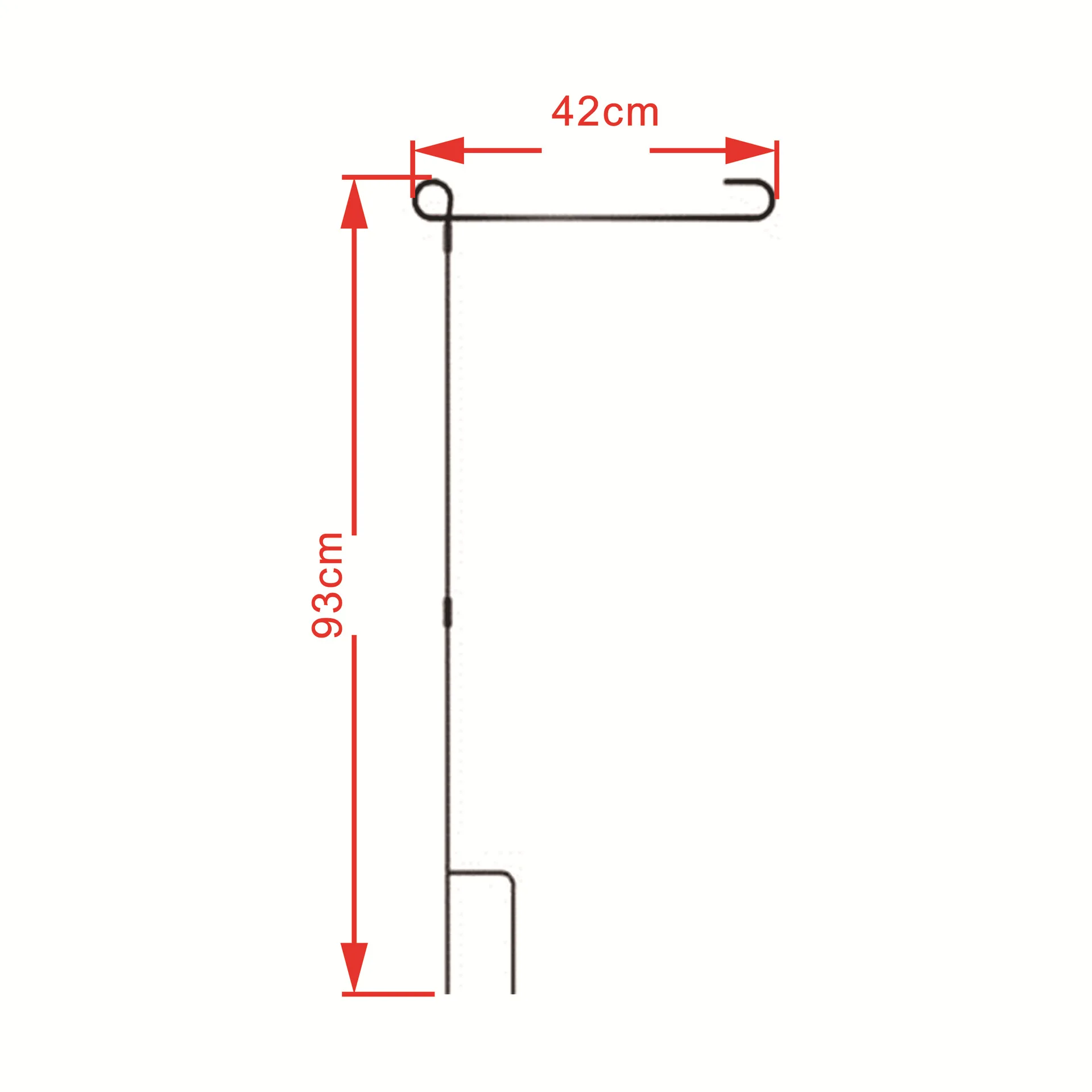 Custom Black Iron Wholesale Yard Garden Flags Pole  Steel Pole with Anti-Wind Clip