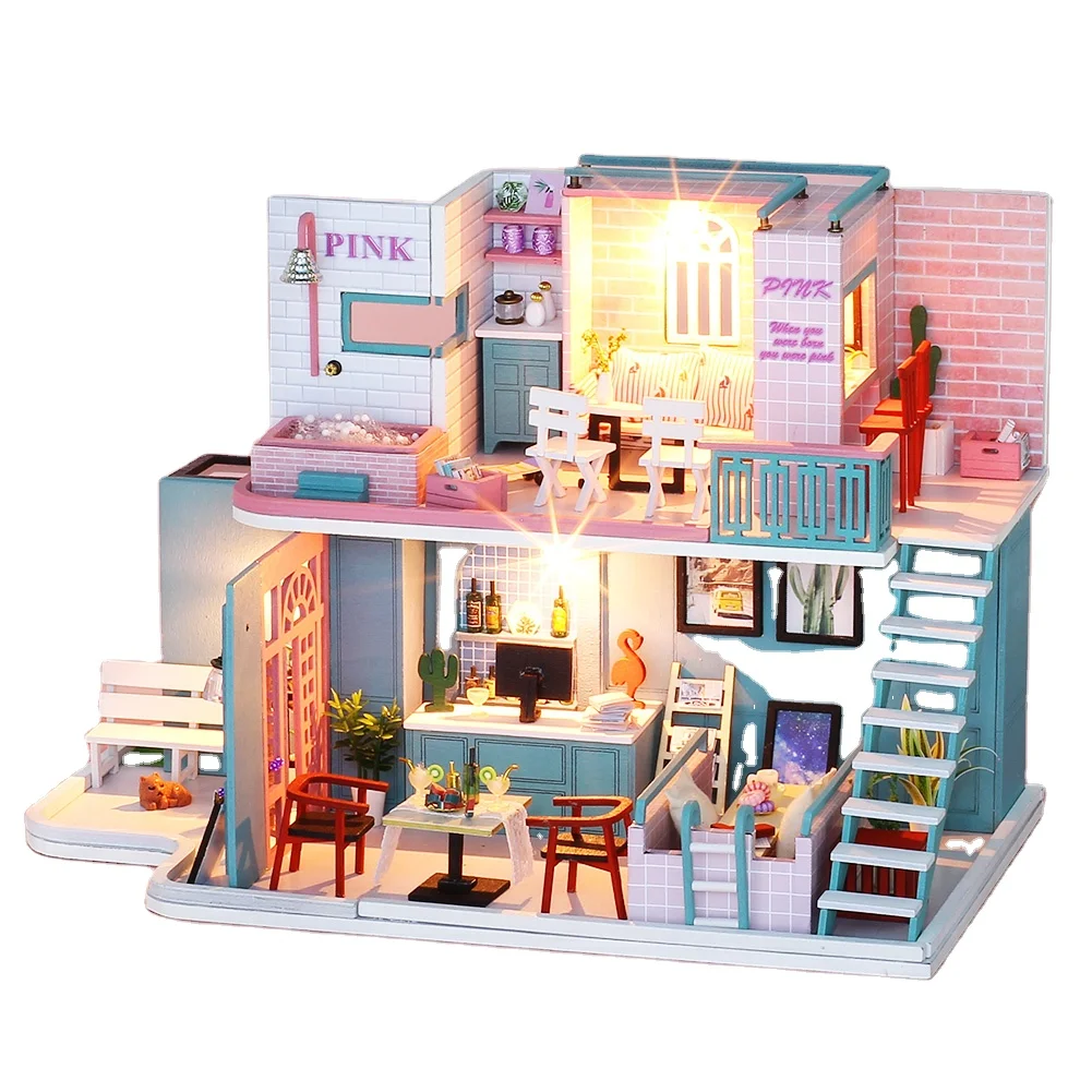 IIECREATE Miniature House Kit With Miniature House Kit For Style Simple New Design Loft Building Miniature House Kit