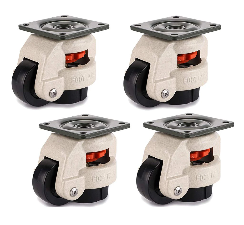 leveling adjustment fuma wheel heavy duty adjustable 1 ton leveling caster wheels