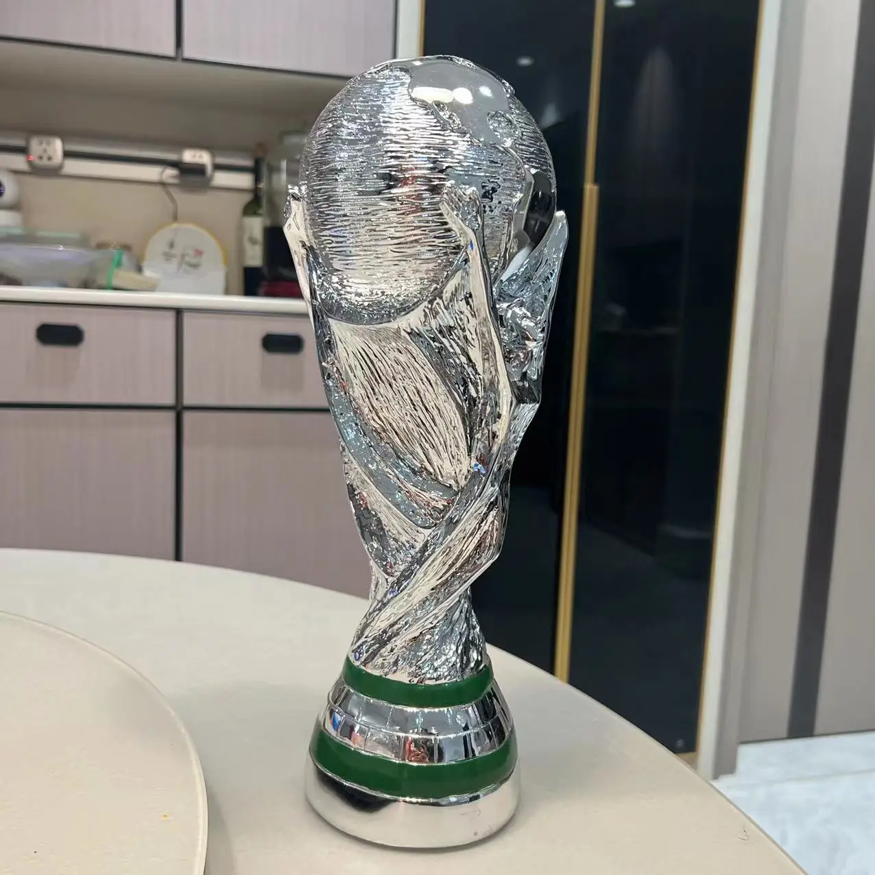 Wholesale Custom Metal Resin Trophy 37cm World Sports Football Soccer Trophy Cup Model 2023 Metal Award Trophy