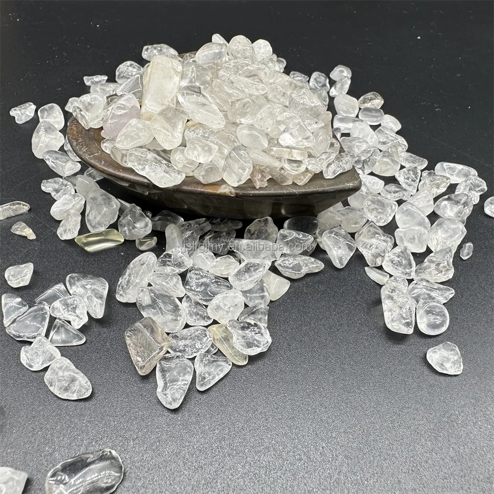 Wholesale Polished Stones Crystal Chips Clear Quartz Tumbled Stones For Energy Decoration