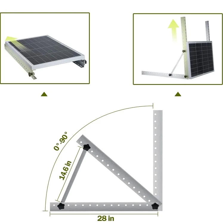 28in Adjustable Solar Panel Mounting Brackets with Foldable Tilt Legs for 50W 100W 150W Solar Panel for Any Flat Install RV,