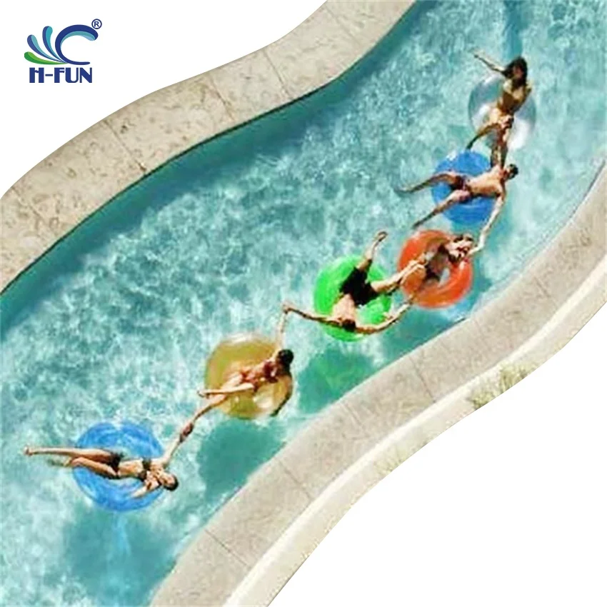 
inflatable water park lazy river pool float transparent clear single tube 