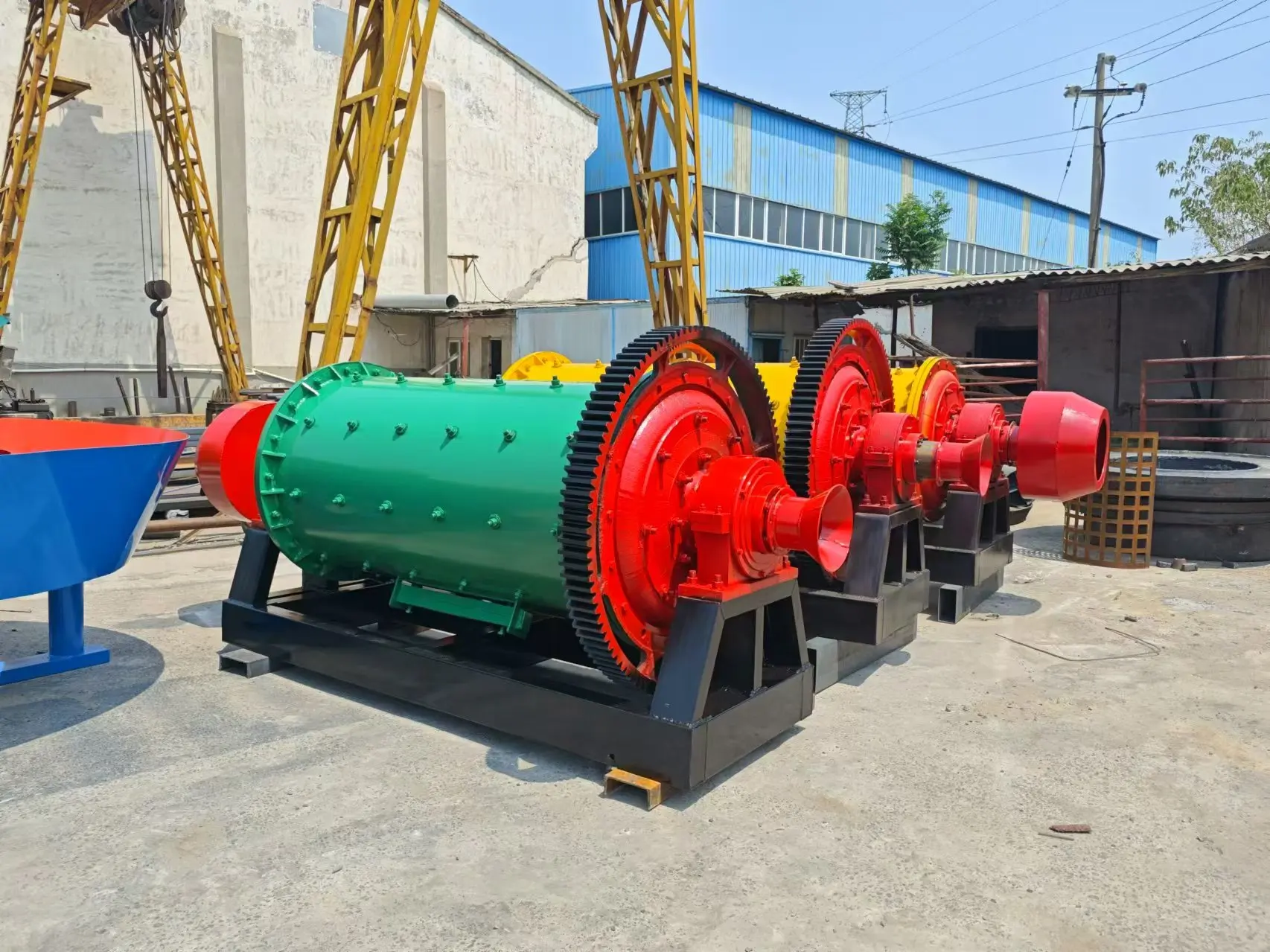 900x3000 Diesel Powered Ball Mill with Good Quality Manganese Steel Lining Plate