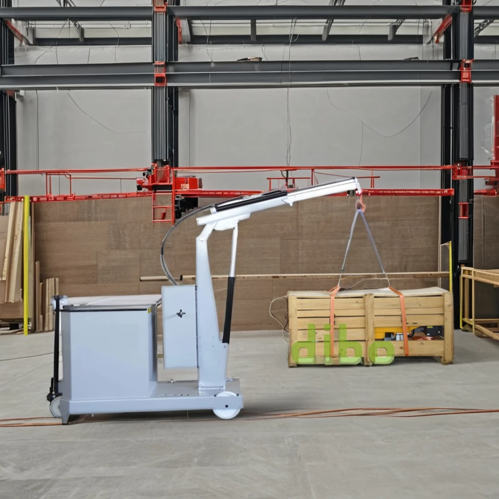 Counterbalanced Floor Mini manual Automatic Hydraulic Portable Electric Driven Telescopic Arm Powered Crane Construction Hoist