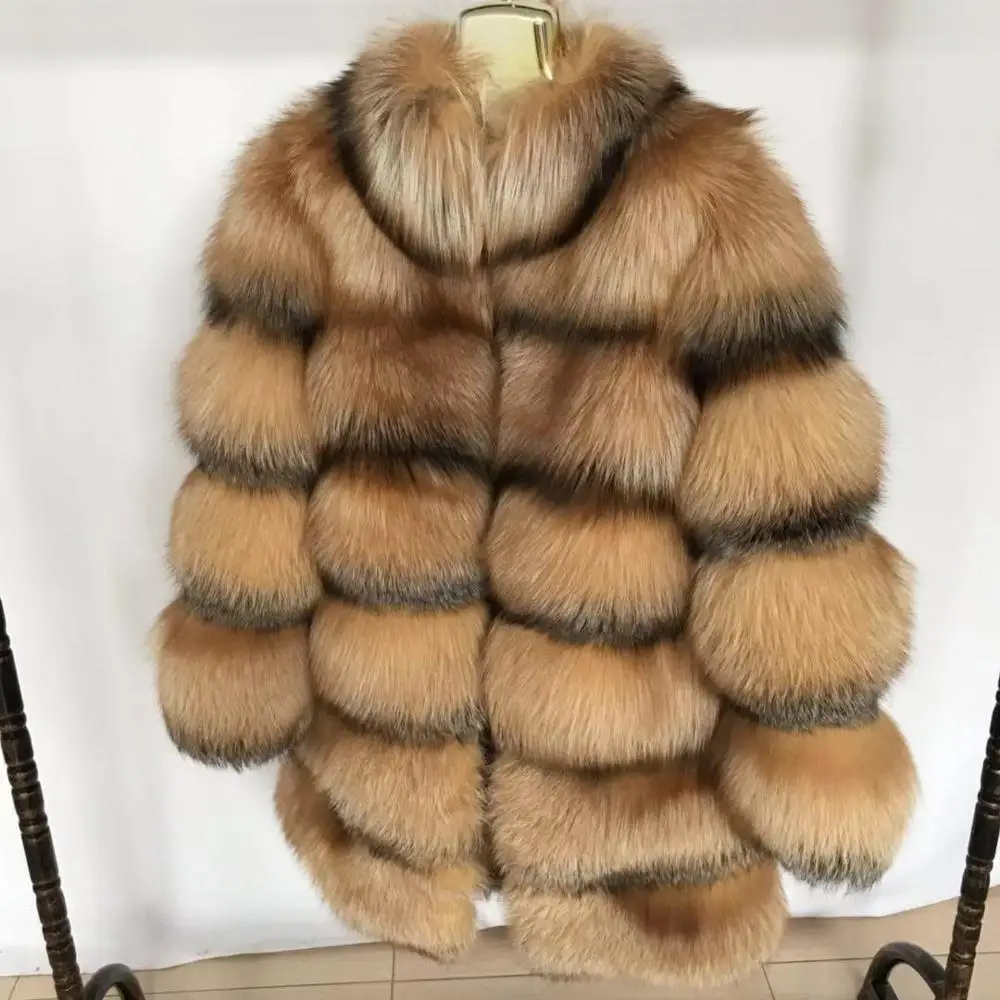 
Winter warm cloth custom made high quality elegant women fox fur coat 