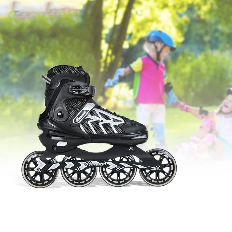 High Quality Durable Adjustable Professional 4 Flashing PU Wheels Roller Safe Inline Skates Shoes for Kids Adults