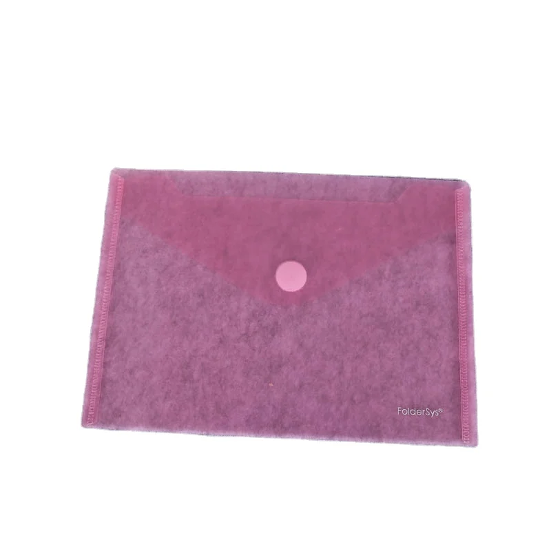 Office supplier magic tape transparent file folder a4 plastic file pockets clear adhesive button document bag