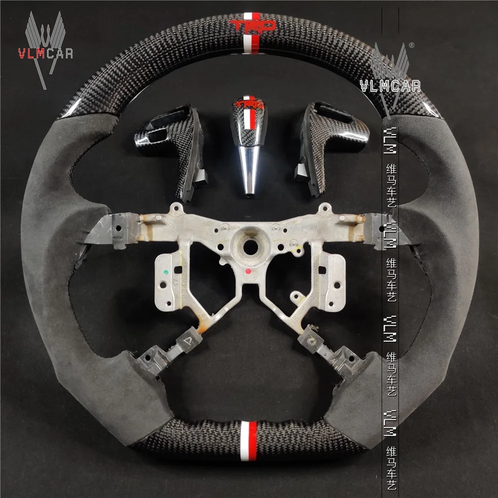 Private custom carbon fiber steering wheels/Trims for Fortuner/Innova/Hilux  with Trd color strip