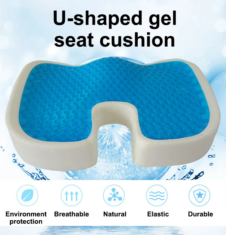 Wholesale Adjustable Strap 3D Washable Non-Slip Orthopedic Gel Cover Foam Coccyx Seat Chair Cushion