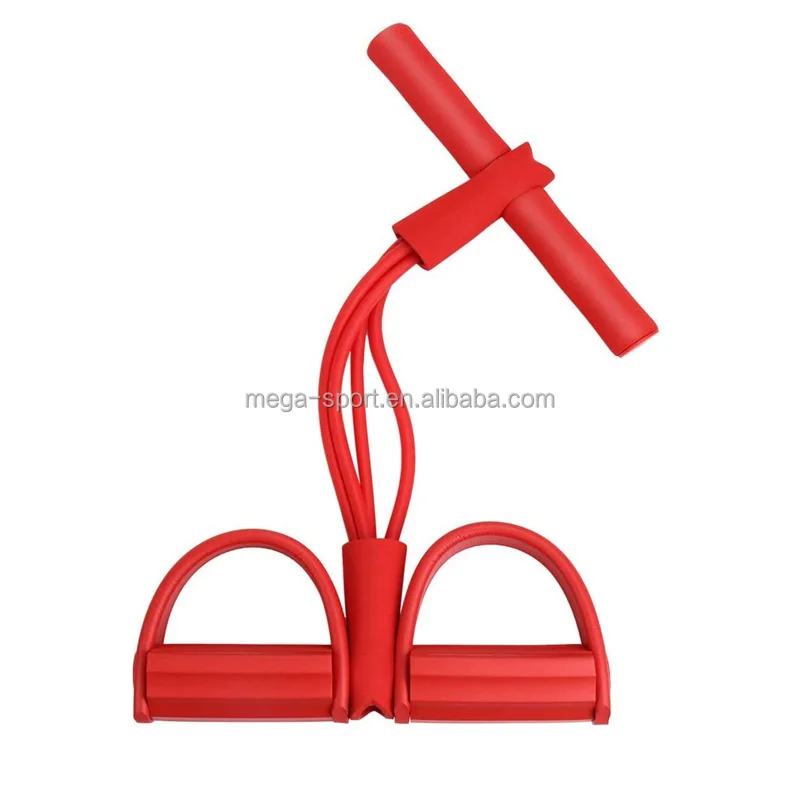 Factory Direct Portable Elastic 2 Tubes Sit Up Pull Rope for Home Gym Yoga Workout Elastic Pull Ropes Fitness Bands Resistance