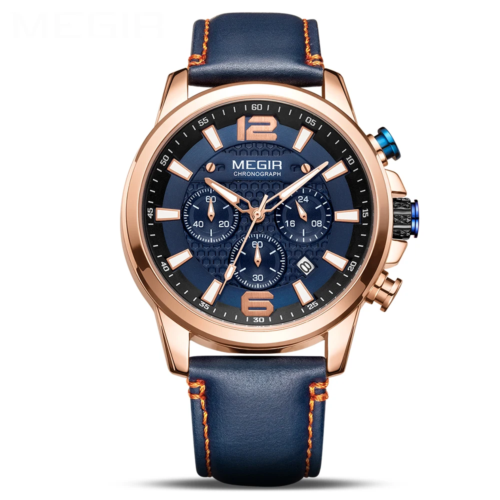 Megir 2156 Hot Selling High Quality Fashion Alloy Sport Leather Watches Low MOQ Custom Watches
