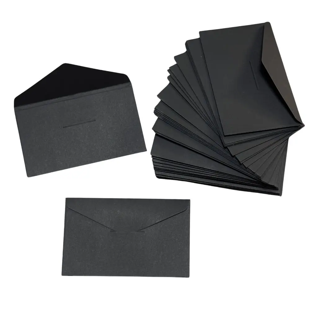 Personalized Kraft Paper Envelope Small Packaging Envelope Black Cardboard Envelope For Gift Card Package