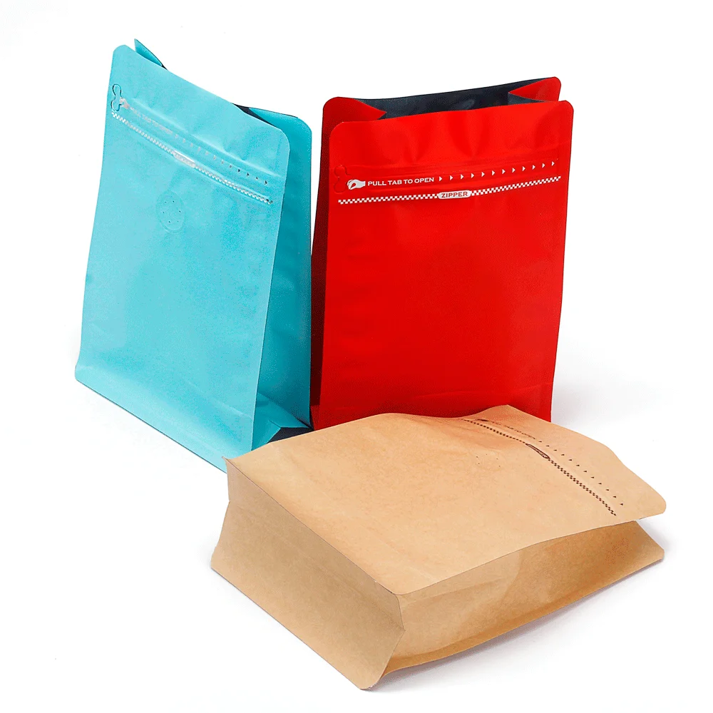 5lb coffe bag packaging bulk valve coffee bags wholesale flat bottom pouch