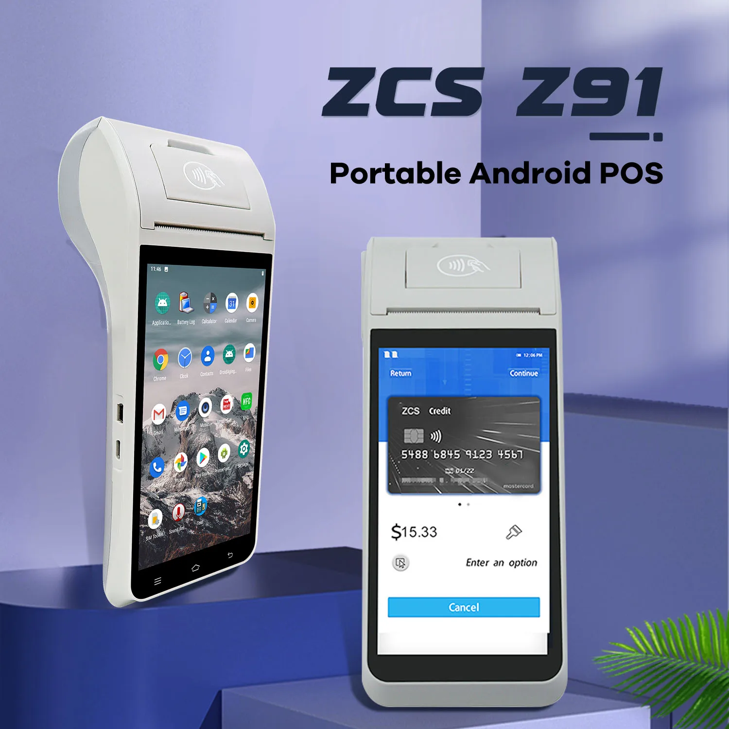 Z91 NFC портативный POS терминал кассовый аппарат для малого бизнеса сканер штрих-кодов принтер магазина ресторана отеля