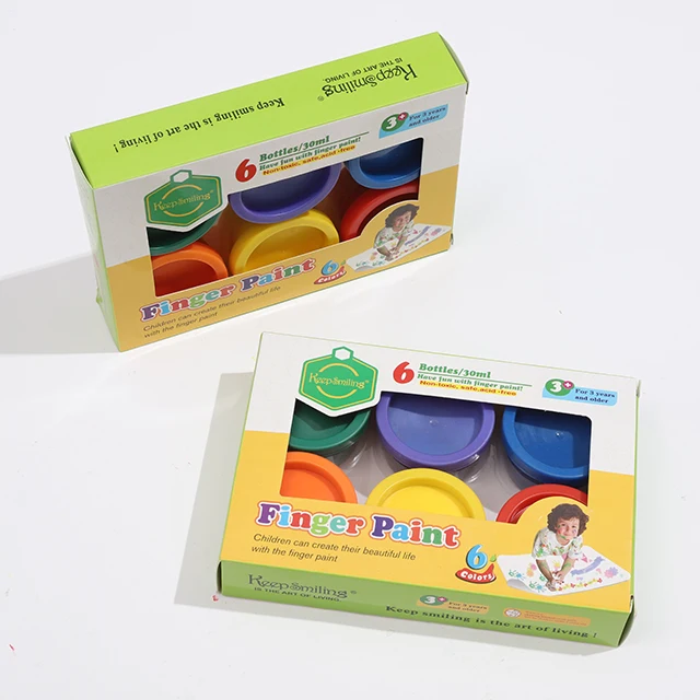 Boyi Xuan Safe Non-toxic 6 color pack 22ml Washable Finger Paint for Kids Finger paint kit