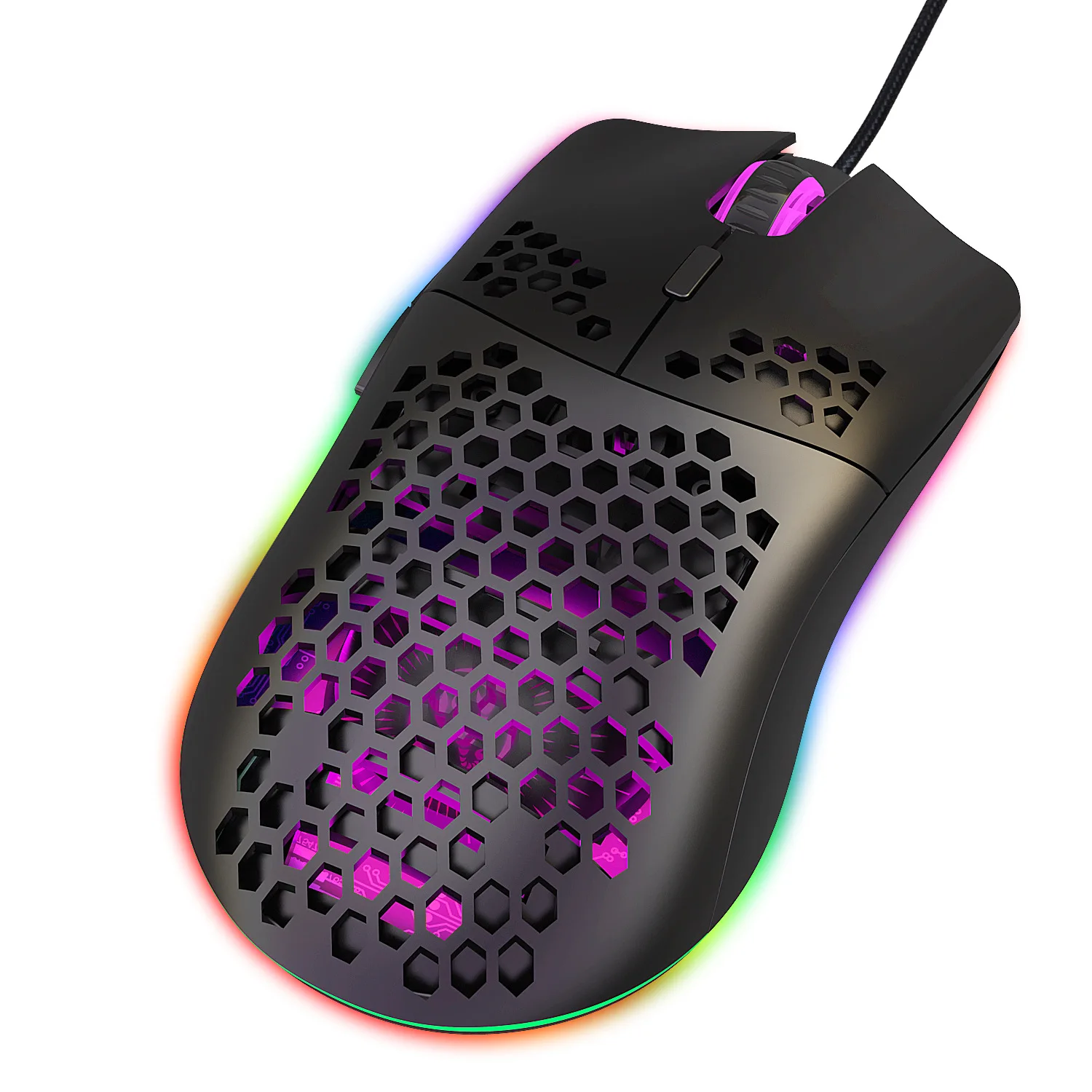  Проводная игровая мышь HXSJ J900 с подсветкой RGB геймерские мыши шестью регулируемыми точек на дюйм полая эргономичной конструкцией в виде