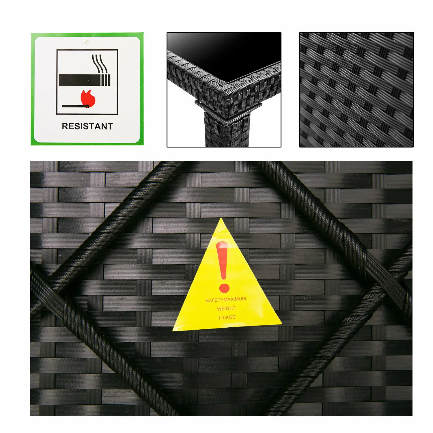 
Easy Cleaning Outdoor Garden Table Set Dining Furniture Cube Set Garden Rattan Dining Set 