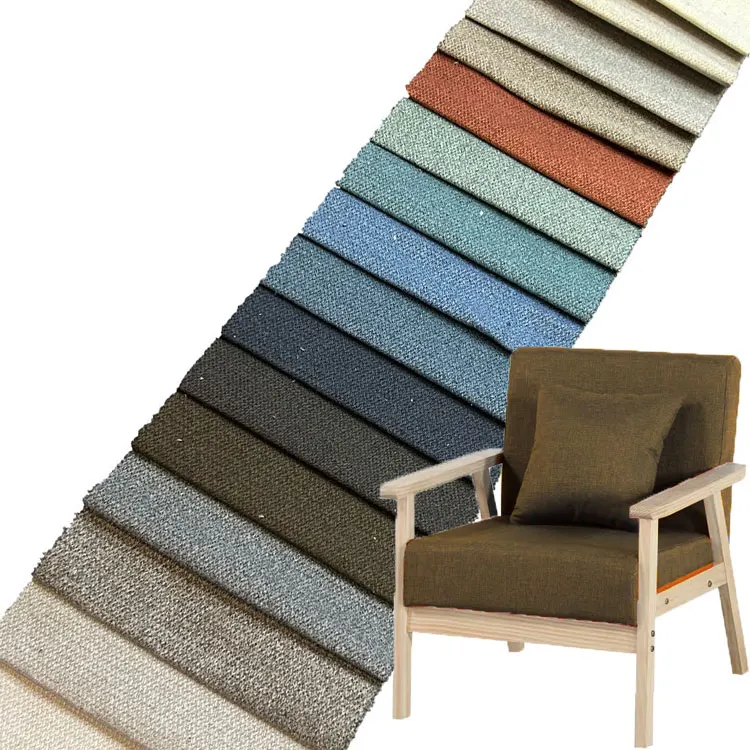 Linen Look Home Textile Fabric Multicolored Linen Fabric 100 Polyester Linen Fabric