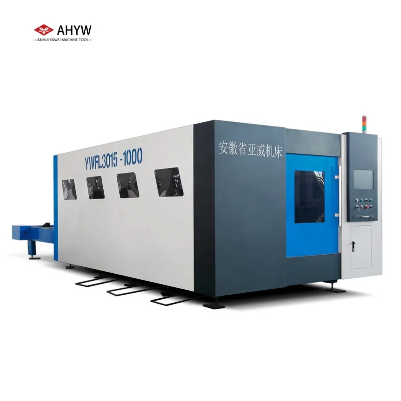 AHYW New Design Fiber Laser Cutting Machine YWFL-E Series with Exchange Worktable Metal Working