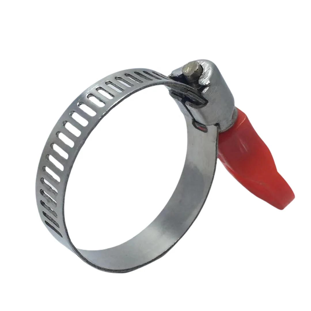 American style butterfly plastic key type adjustable handle turn key hose clip clamp