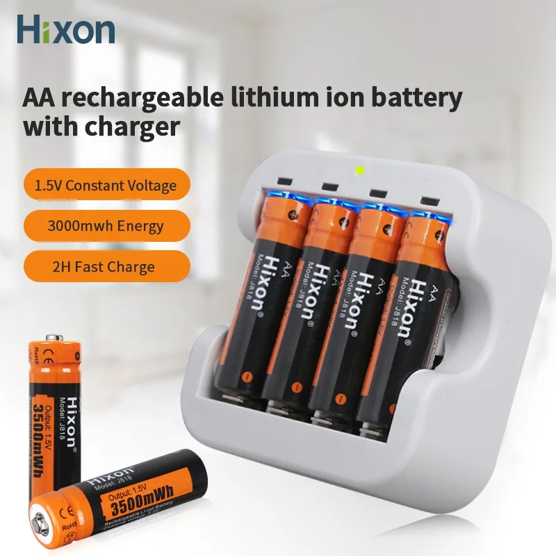 Hixon Fast Charge1.5v li-ion lithium AA 3500mAh rechargeable battery for MP3/Camera