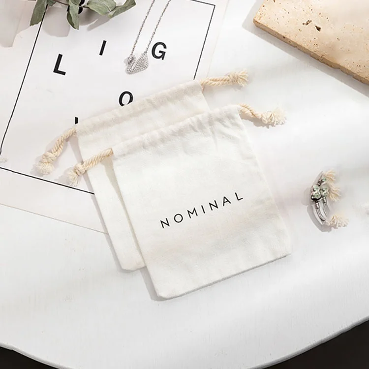 Dust-Proof Cotton Drawstring Storage Bag Packaging Cotton Pouch Custom Cotton Pouch